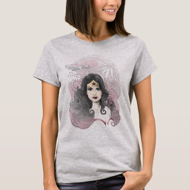 Camiseta Mulher Maravilha Águia e Árvores (Frente)