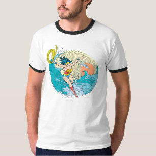 Camiseta Mulher Maravilha Céu do Oceano