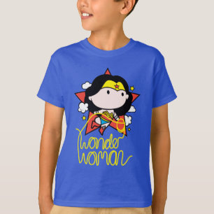 Camiseta Mulher Maravilha Chibi Voando com Laço