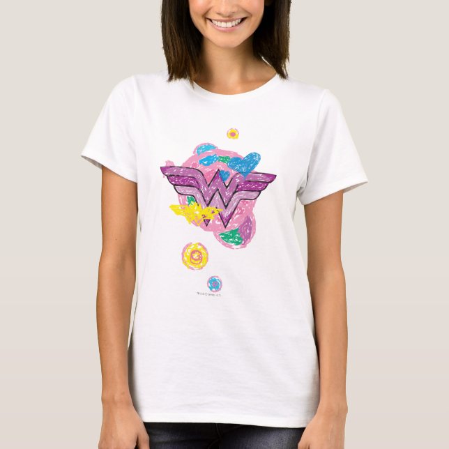Camiseta Mulher Maravilha Colorida Escrivões (Frente)