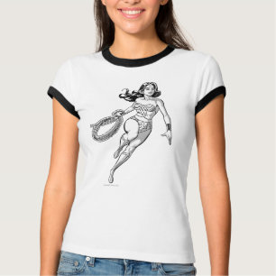 Camiseta Mulher Maravilha Laço Preto e Branco
