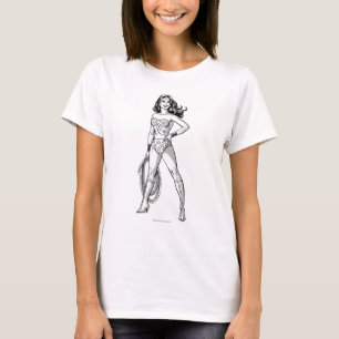Camiseta Mulher Maravilha, Pose Preta e Branca