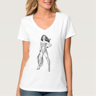 Camiseta Mulher Maravilha, Pose Preta e Branca