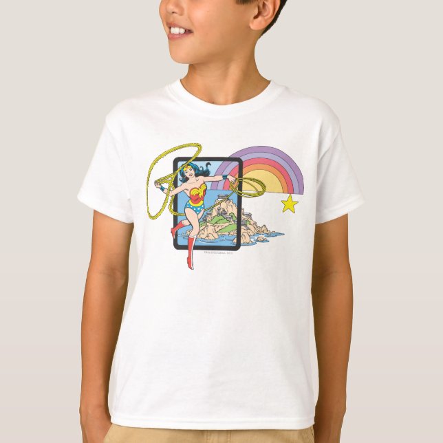Camiseta Mulher Maravilha Rainbow (Frente)