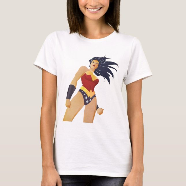 Camiseta Mulher Maravilha Retro City Sunburst (Frente)