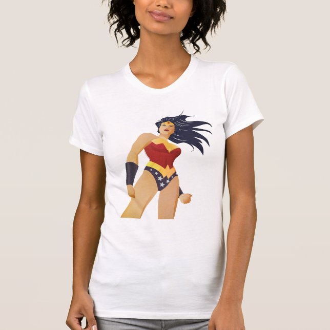 Camiseta Mulher Maravilha Retro City Sunburst (Frente)