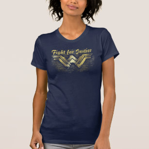 Camiseta Mulher Maravilha - Símbolo Dourado escovado