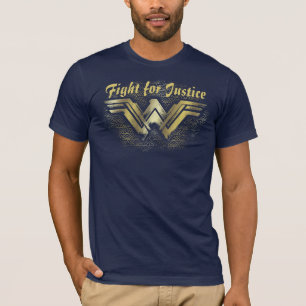 Camiseta Mulher maravilhosa: Símbolo Dourado escovado