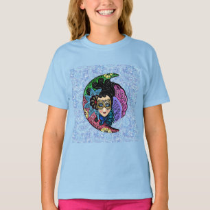 Camiseta Mulher mascarada e lua crescente