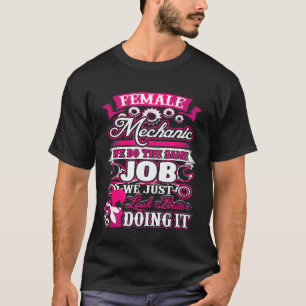 Camiseta Mulher Mecânica de Automóveis Trabalhando em Ofici