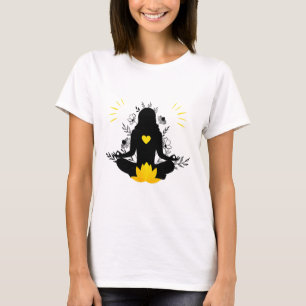 Camiseta Mulher Meditando Yoga Espiritualidade Atenção Plen