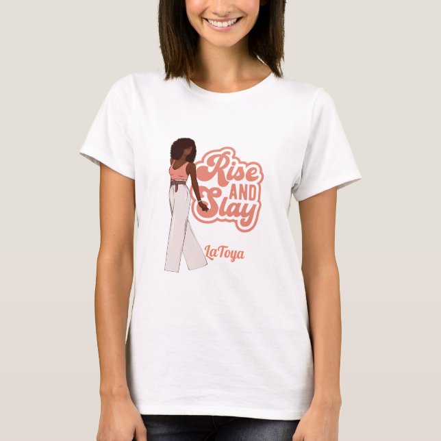 Camiseta Mulher Melanin Personalizada Rise and Slay (Frente)