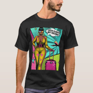 Camiseta Mulher Melanina Afro Pop Art Pega Voos Não Sentime
