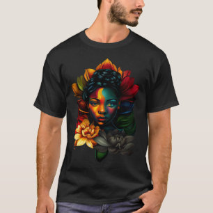 Camiseta Mulher-Melanina Negra-Bela-Africana, Fora-Fora-For