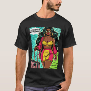 Camiseta Mulher Melanina Pop Art Afro Pega Voos Não Sentime