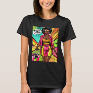 Camiseta Mulher Melanina Pop Art Afro Pega Voos Não Sentime