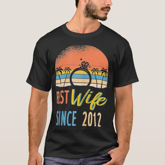 Camiseta Mulher Melhor Esposa Desde 2012 10ª Annivers De Ca (Frente)