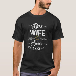 Camiseta Mulher Melhor Esposa Desde o aniversário de casame