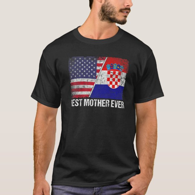 Camiseta Mulher: Melhor Mãe De Croácia Bandeira Mãe Patriót (Frente)
