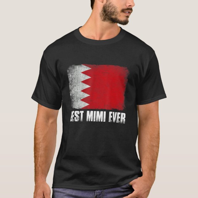 Camiseta Mulher Melhor Mimi Nunca Bandeira Bahrain Mãe M (Frente)