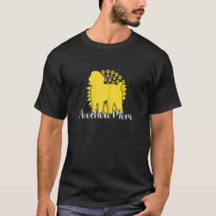 Camiseta Mulher melhor Poochon Mãe Cachorro Girassol Mother