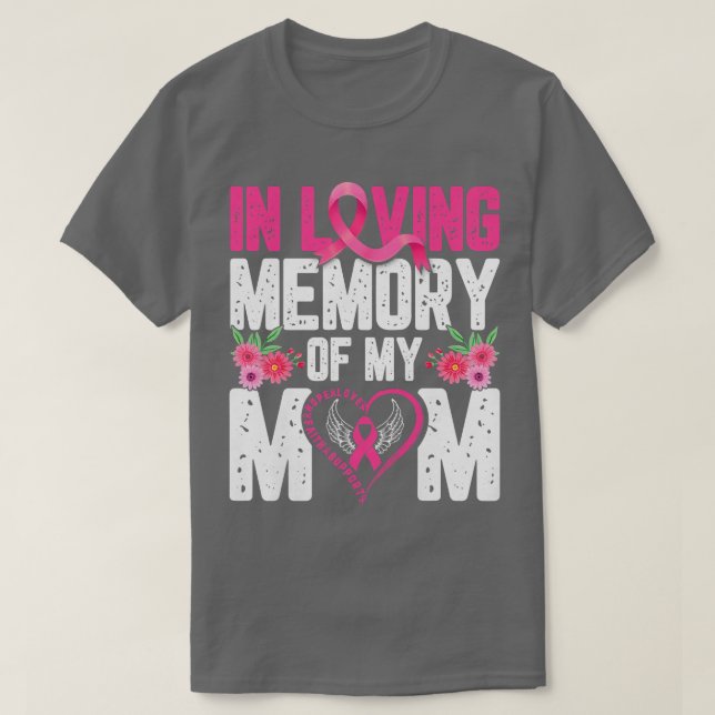 Camiseta Mulher Memória Da Minha Mãe Cancer Consciência Com (Frente do Design)