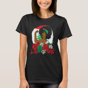 Camiseta Mulher Menina Libanesa Líbano Mujer Bandeira Líban