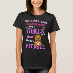Camiseta Mulher Meninas Melhor Amiga Pitbull Pit Bull