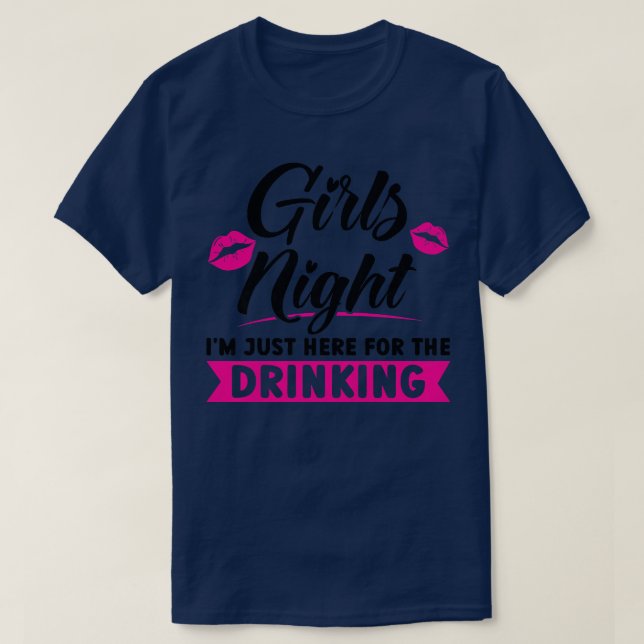 Camiseta Mulher Meninas noite estou aqui para a festa de be (Frente do Design)