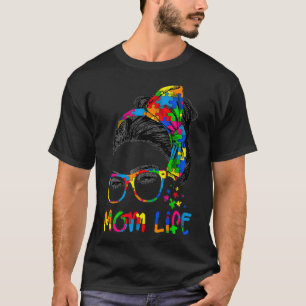 Camiseta Mulher Mensagem Bun Leopard Autismo Autismo Consci