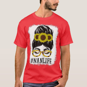 Camiseta Mulher Mensagem Bun Nan Life Avó Girassóis 