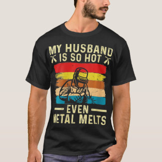 Camiseta Mulher metalúrgica Meu marido é um soldado engraça