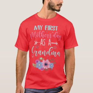 Camiseta Mulher Meu primeiro Dia de as mães como avó, mães
