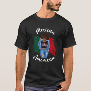 Camiseta Mulher mexicana afro-americana Rainha Diva Mãe