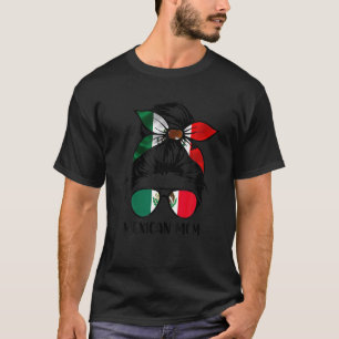 Camiseta Mulher mexicana Mãe Bandana México Bandeira Engraç