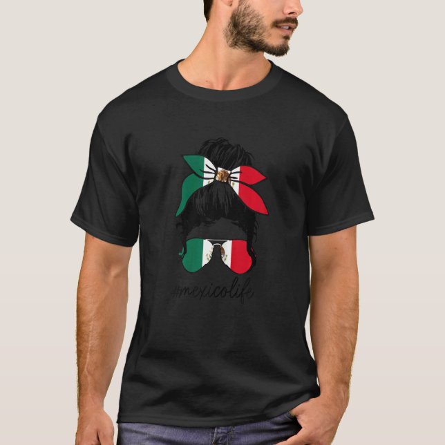 Camiseta Mulher México Vida da Moça do Orgulho da Bandeira  (Frente)