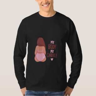 Camiseta Mulher Minha escolha Meu Corpo V-Neck