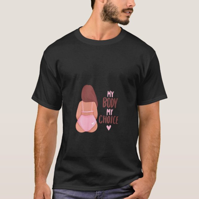 Camiseta Mulher Minha escolha Meu Corpo V-Neck (Frente)