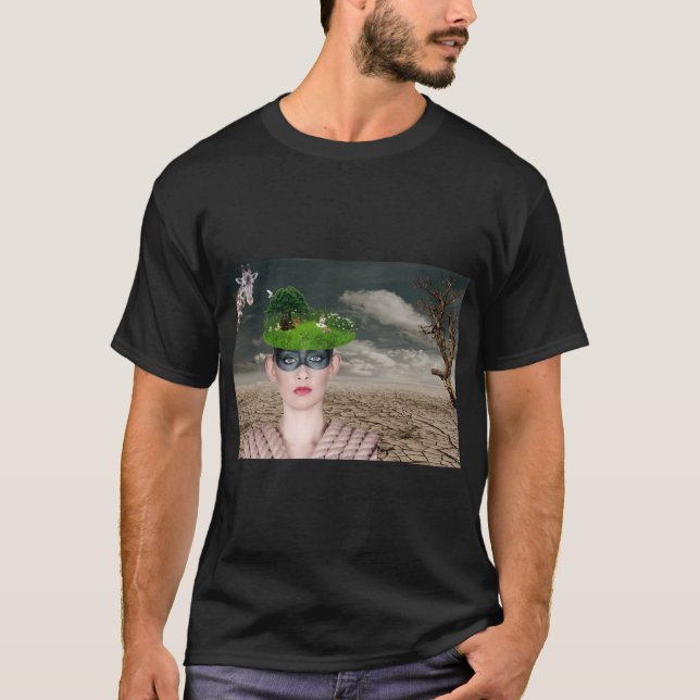 Camiseta Mulher Mística na Natureza do Deserto (Frente)