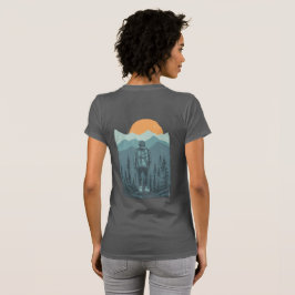 Camiseta Mulher Mochileira de Trilha na Floresta Montanhosa