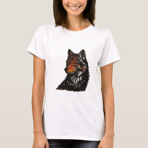 Camiseta mulher moderna grita de um lobo esperto