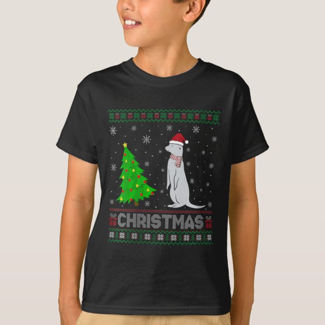 Camiseta Mulher Mongoose Xmas Tree Lighting Feia Natal (Frente)