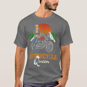 Camiseta Mulher Motocicleta Rainha Biker Garota Vintage Mot