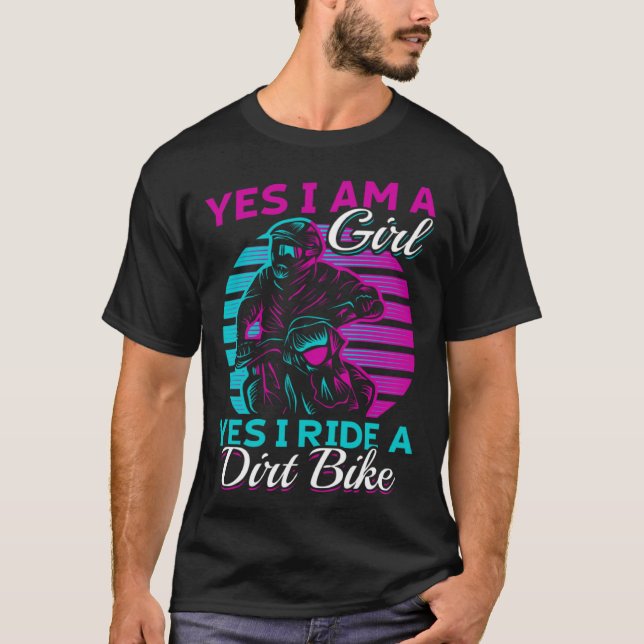 Camiseta Mulher Motocross Sim eu sou uma garota e sim eu an (Frente)