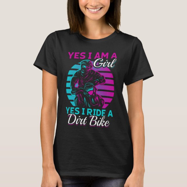 Camiseta Mulher Motocross Sim eu sou uma garota e sim eu an (Frente)