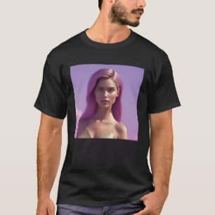 Camiseta Mulher Muito Sonhadora Nuvens Rosa Fluffy Sk Roxo