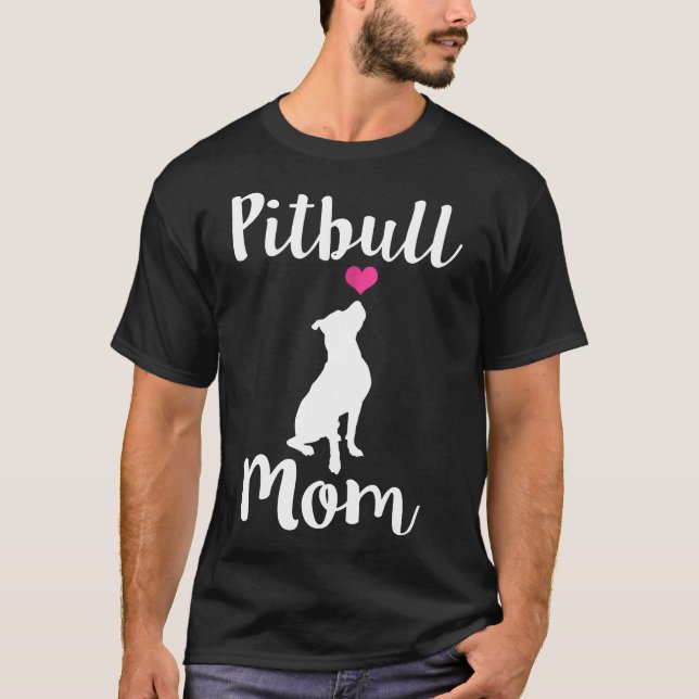 Camiseta Mulher Mulheres Pitbull Mãe Pit Touro Cachorro Mam (Frente)