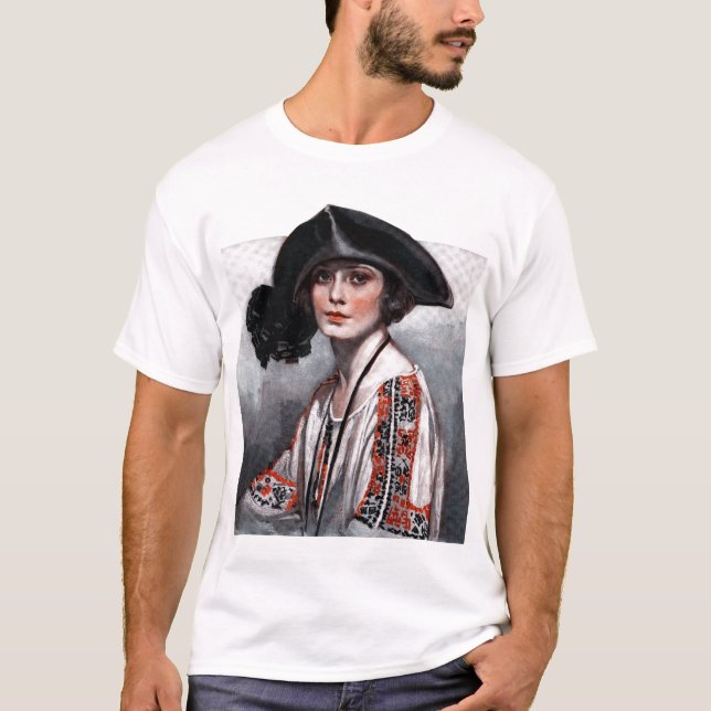 Camiseta Mulher na blusa bordada (Frente)