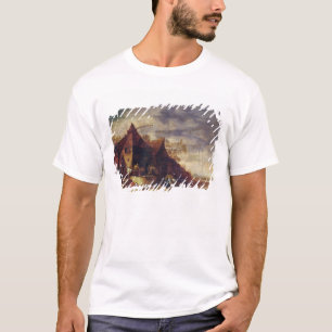 Camiseta Mulher na frente de uma casa de campo