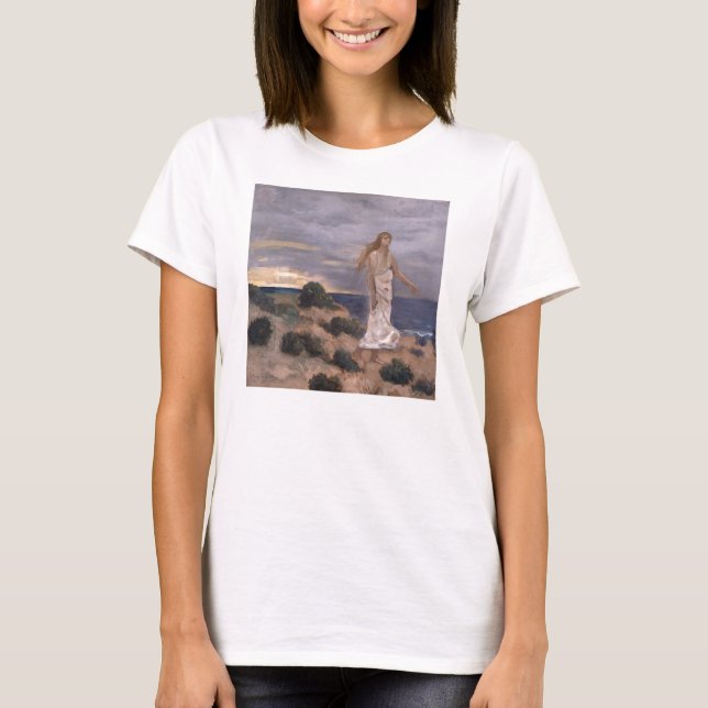 Camiseta Mulher na praia por Puvis de Chavannes (Frente)